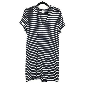 CAbi 5409 Dockside Dress Navy & White Stripe Medium
